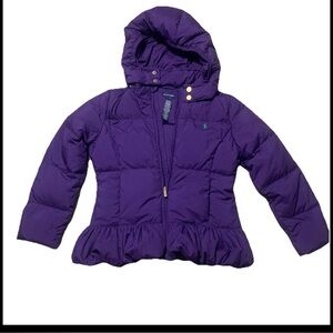 Ralph Lauren Purple Puffer Jacket for Kids